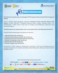 Pengumuman Gangguan Pelayanan di Wilayah Jayapura Selatan